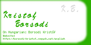 kristof borsodi business card
