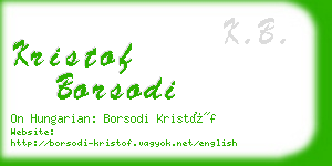 kristof borsodi business card